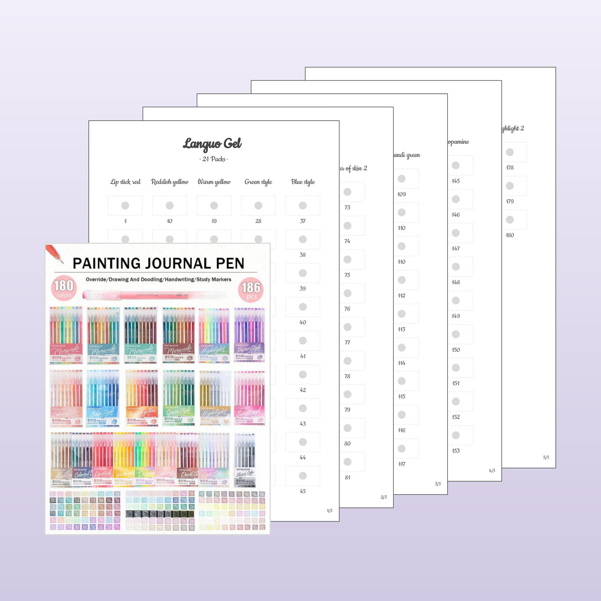 Languo Gel 21 Packs (186 pcs, 180 colors)