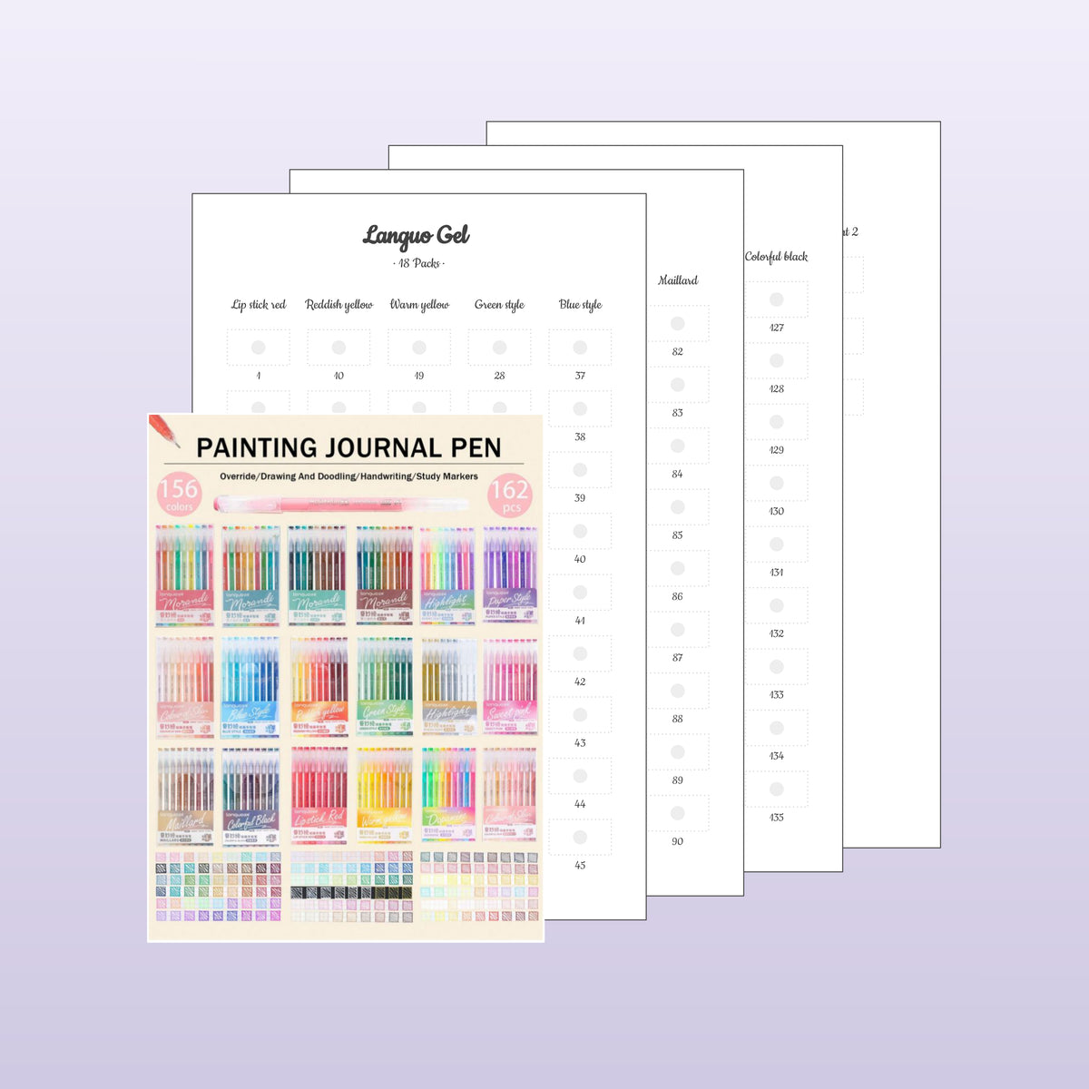 Languo Gel 18 Packs (162 pcs, 156 colors)