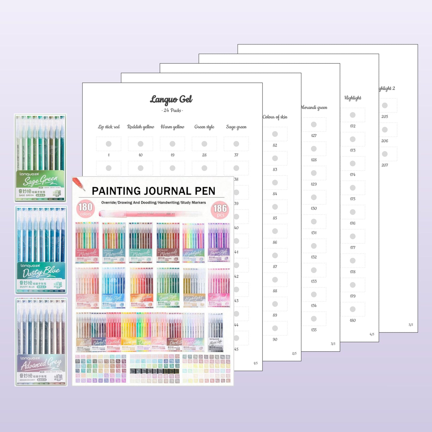 Languo Gel 24 Packs (213 pcs, 207 colors)