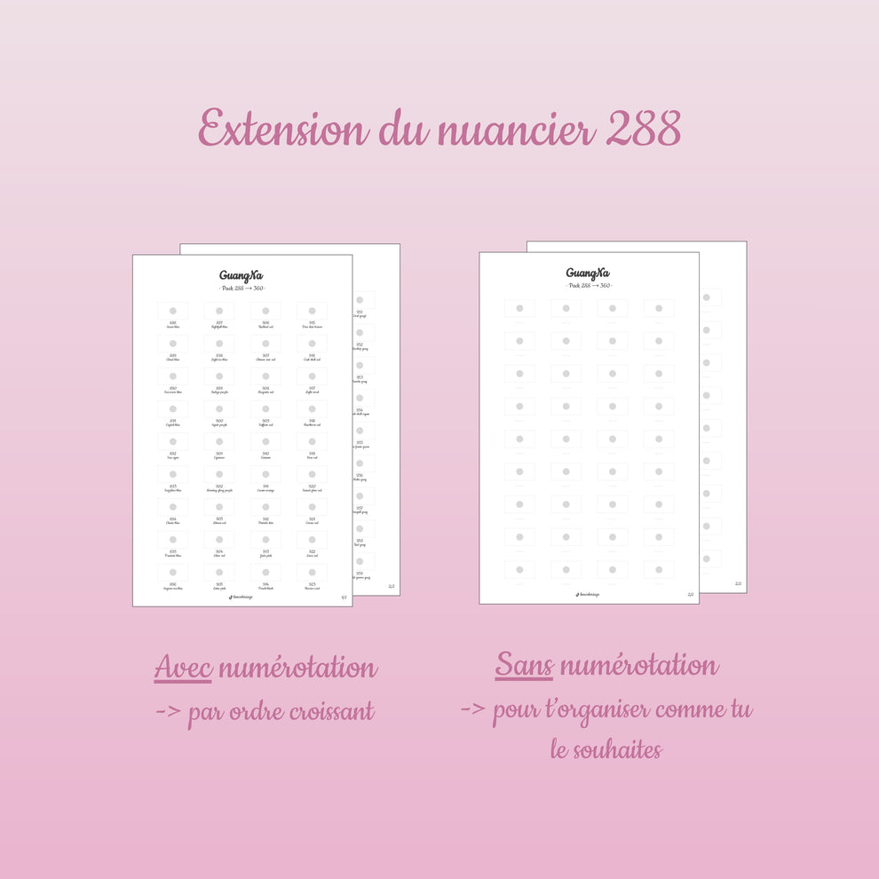 EXTENSION GuangNa 288 -> 360 - Les Nuanciers de Line EXTENSION GuangNa 288 -> 360 - Les Nuanciers de Line