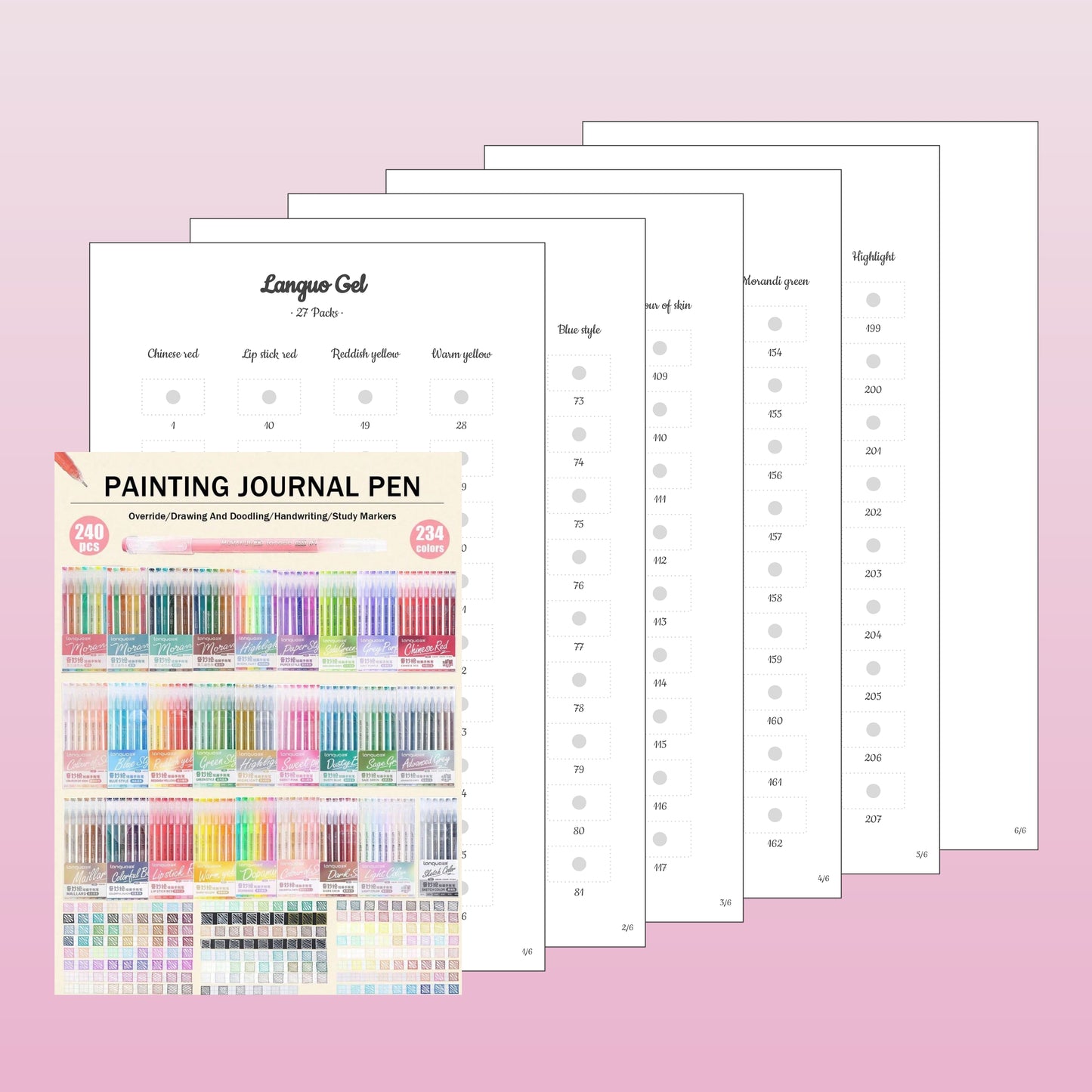 Languo Gel 27 Packs (240 pcs, 234 colors)