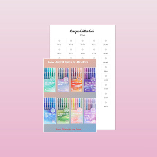 Languo Glitter Gel 8 Packs 48 Colors